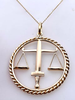 Huge Fabulous Libra Gold Pendant