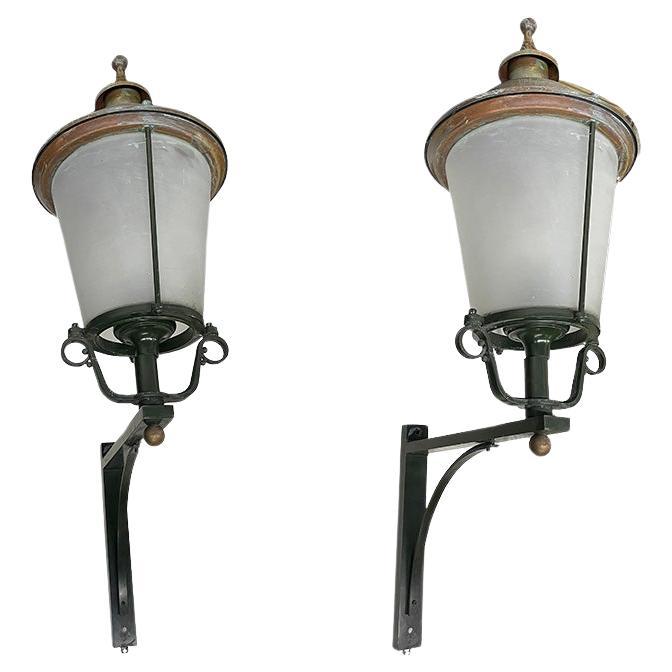 Huge facade outdoor wall mount lanterns lightning , 20th Century For Sale