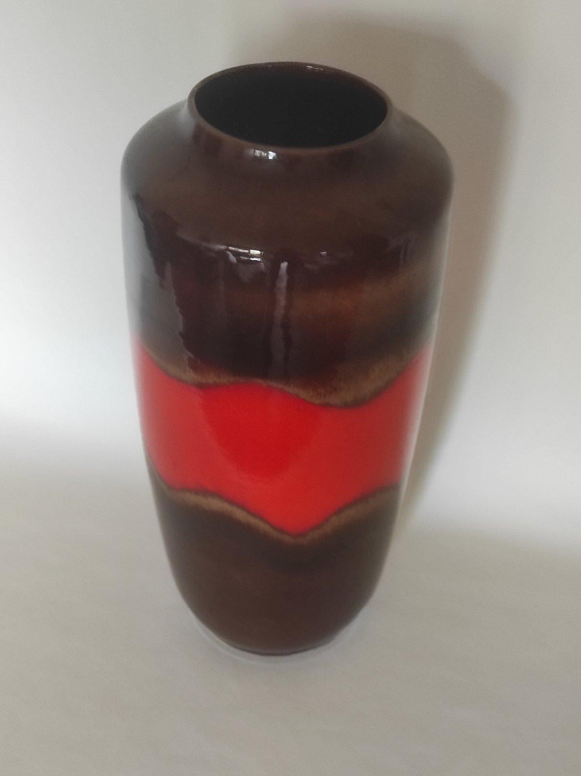 Mid-20th Century Huge Fat Lava West Germany Ceramic Vase 1960s For Sale
