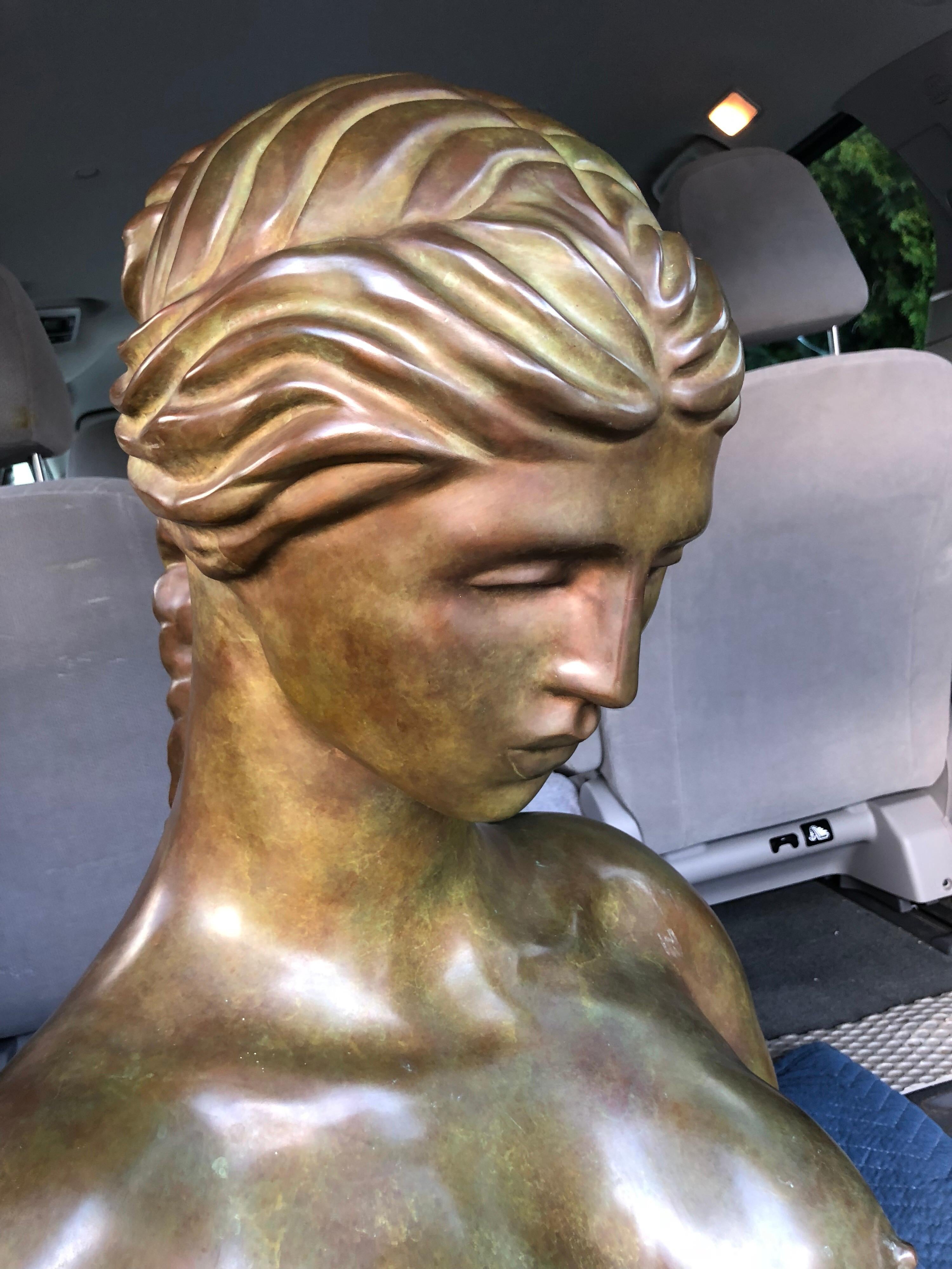 American Huge Female Bronze Nude Sculpture by John Destefano For Sale