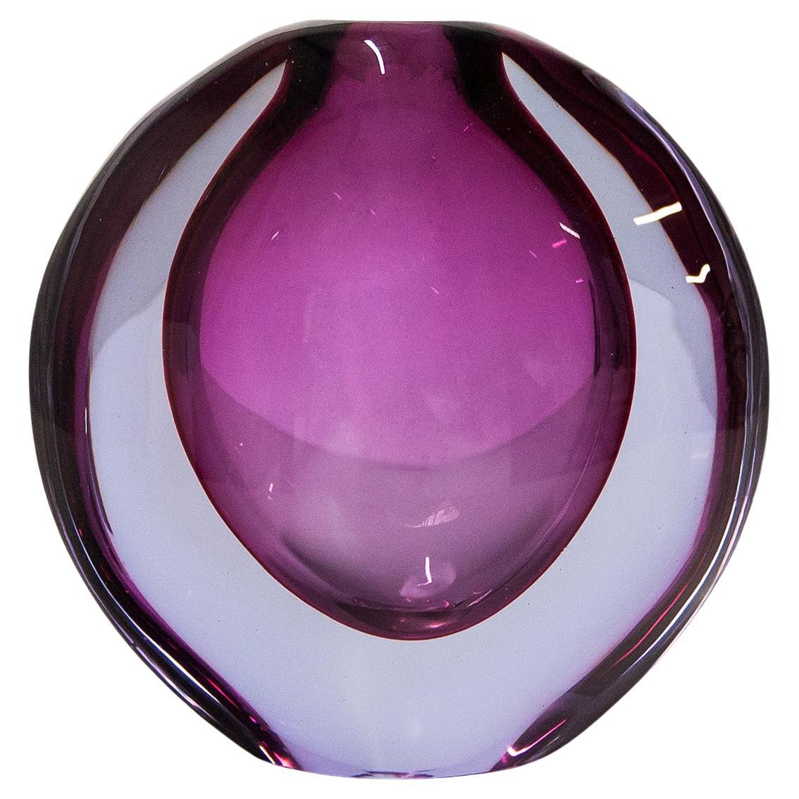 Huge Flavio Poli Seguso Purple Vase For Sale