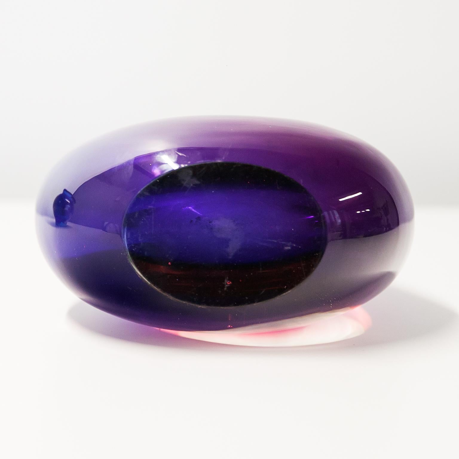Metà XX secolo Enorme vaso rosa viola di Murano di Flavio Poli Sommerso in vendita
