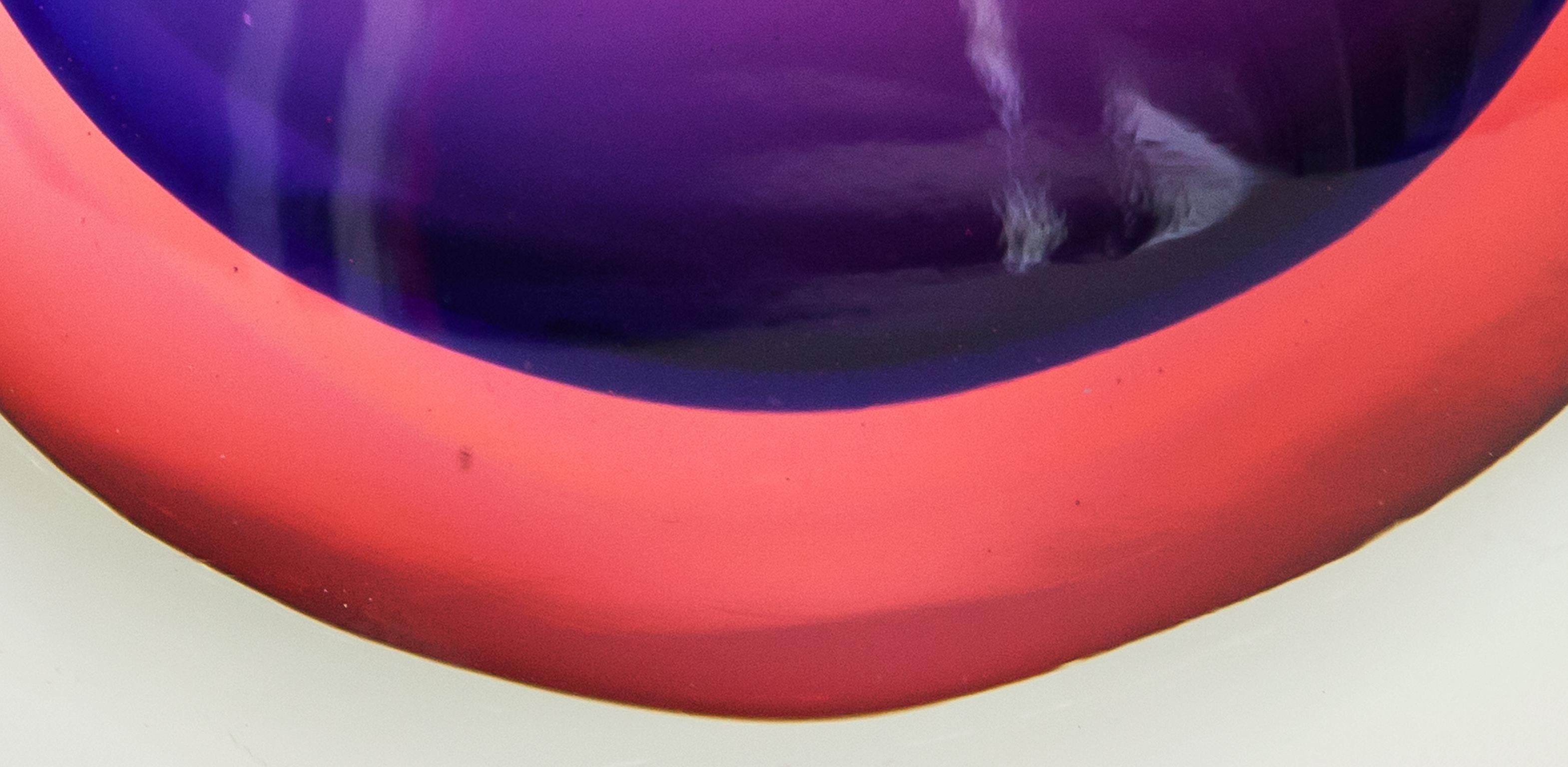 Vetro di Murano Enorme vaso rosa viola di Murano di Flavio Poli Sommerso in vendita