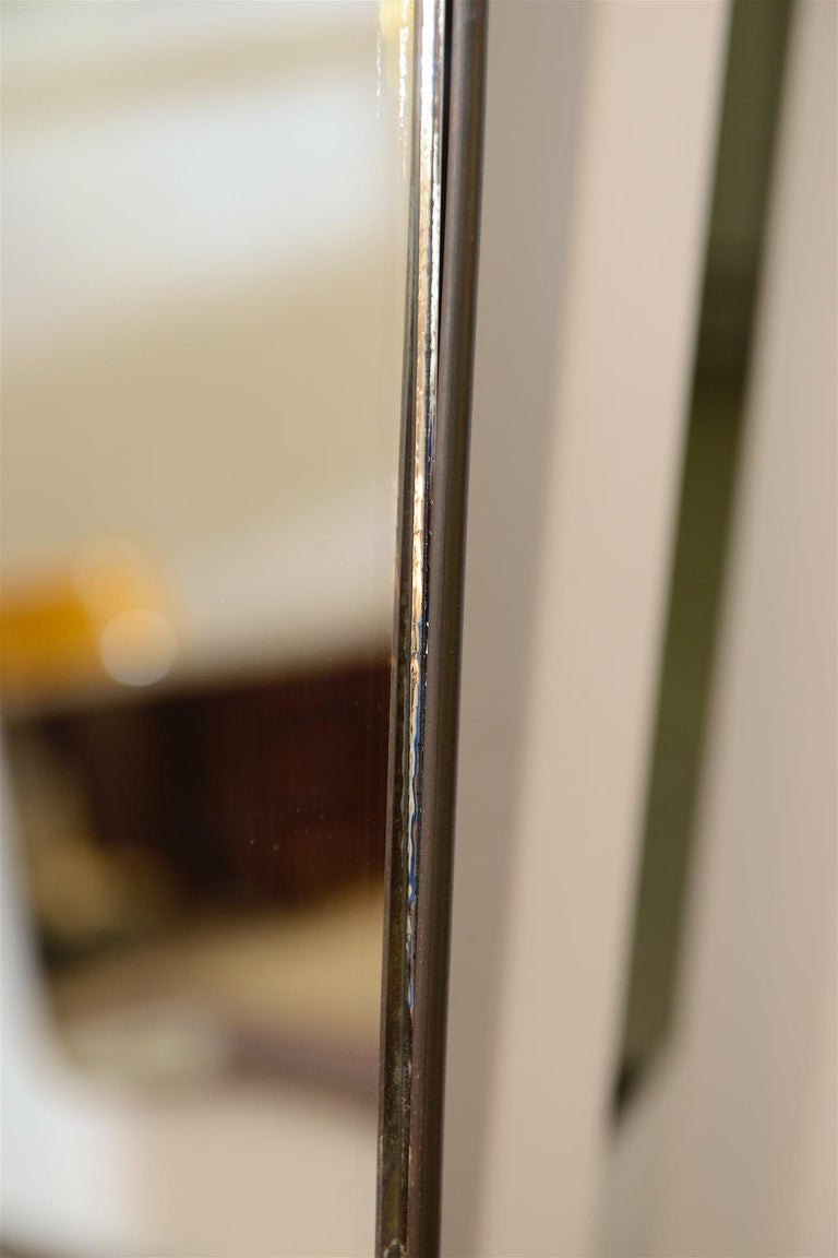 Large Brass Frame Floor Mirror at 1stDibs