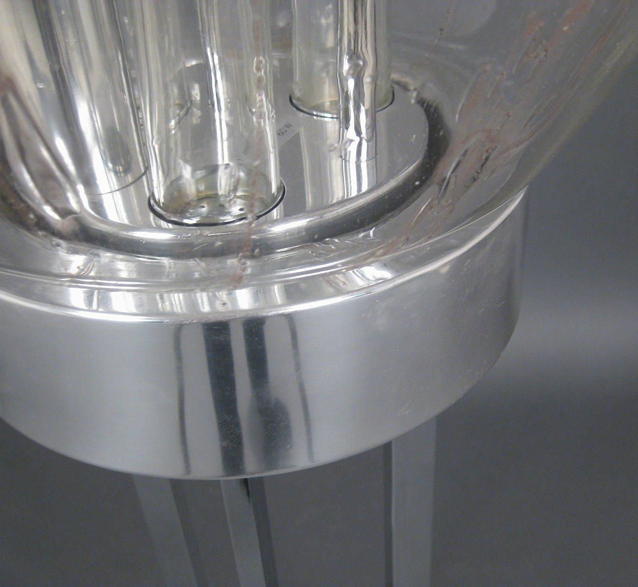Grand lampadaire allemand Doria Vintage Glass Light des années 1960-1970 chromé argenté Bon état - En vente à Hamburg, HH