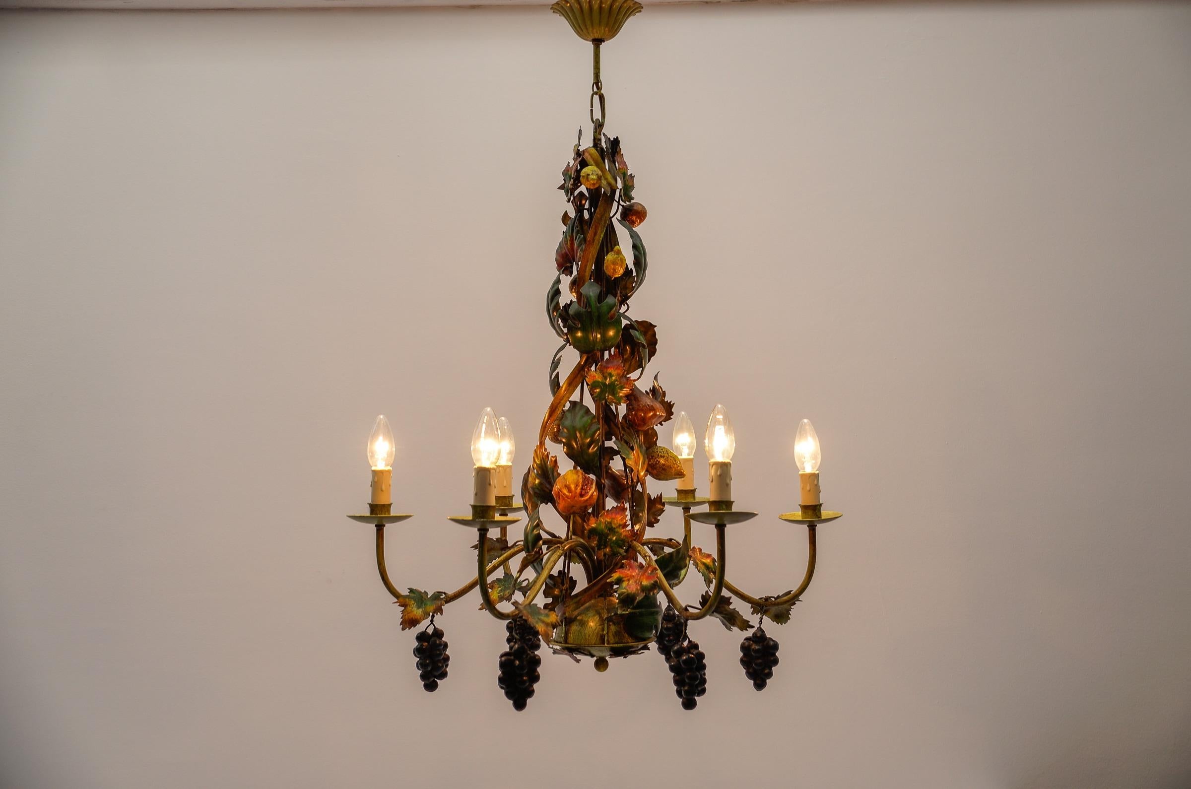 Lampada da soffitto a 6 luci a strand Lighting di Hans Kögl, Germania, anni '70 in vendita 5