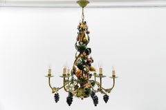 Enorme lámpara de techo Floral de 6 luces Fruit Strand de Hans Kögl, Alemania, 1970