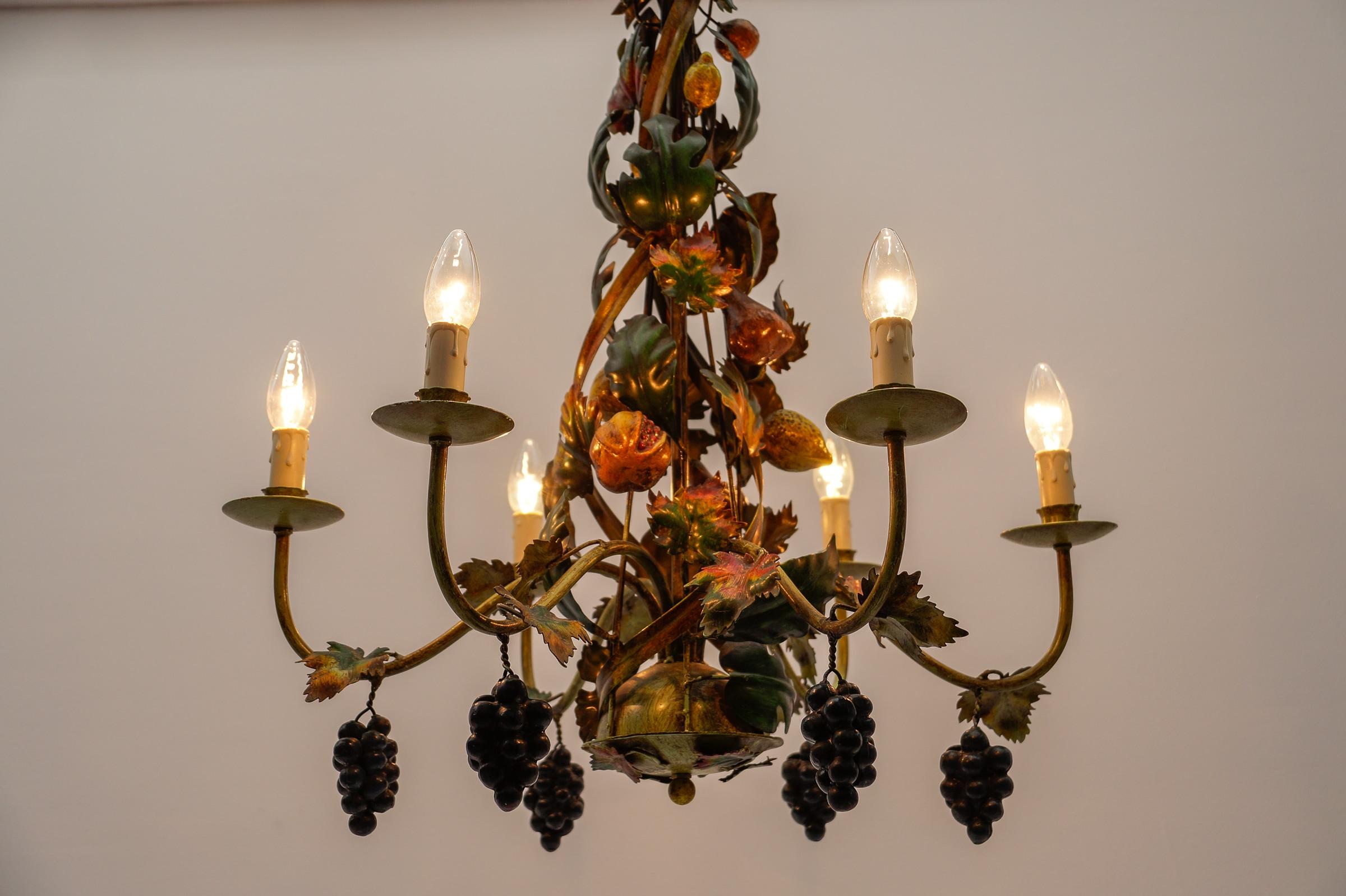Lampada da soffitto a 6 luci a strand Lighting di Hans Kögl, Germania, anni '70 In condizioni buone in vendita a Nürnberg, Bayern
