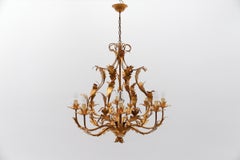 Enorme lampada da soffitto floreale a 8 luci di Hans Kögl, Germania, anni '70