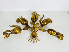 Huge Florentine Flower Shape Wall Lamp by Hans Kögl, Germany, 1950s