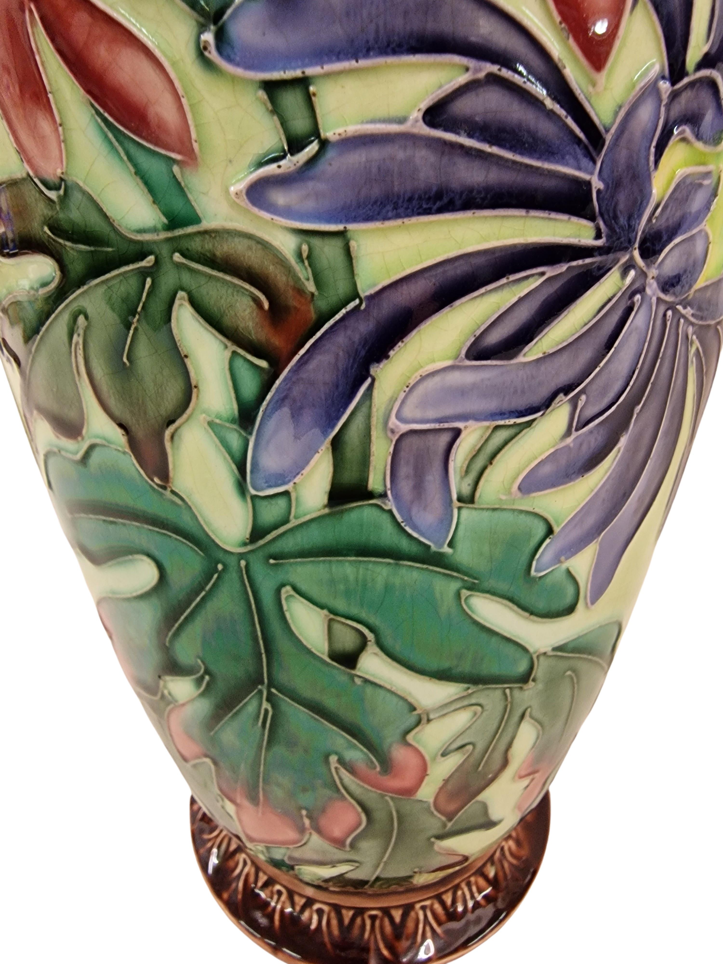 Hand-Crafted Huge Flower Vase, Butterfly Decor, Ceramic, 1910, Jugendstil/Art Nouveau, France