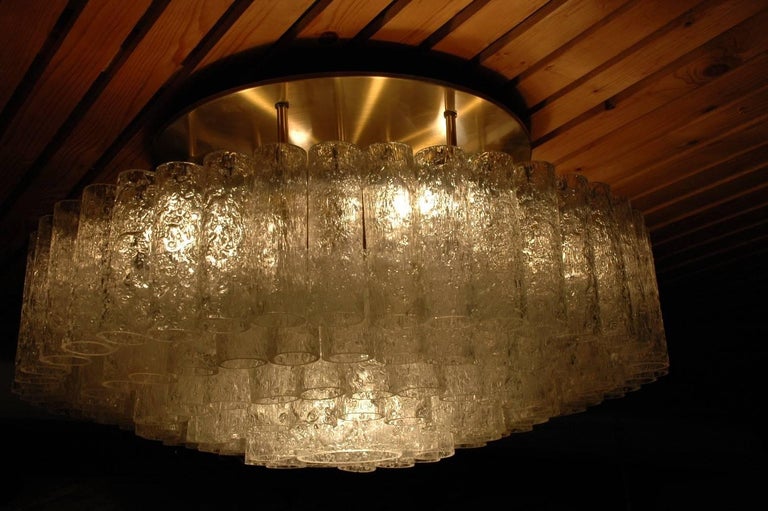 Mid-20th Century Huge Flush Mount Light Fixture by Doria, Germany, a Pair of 2 Available For Sale