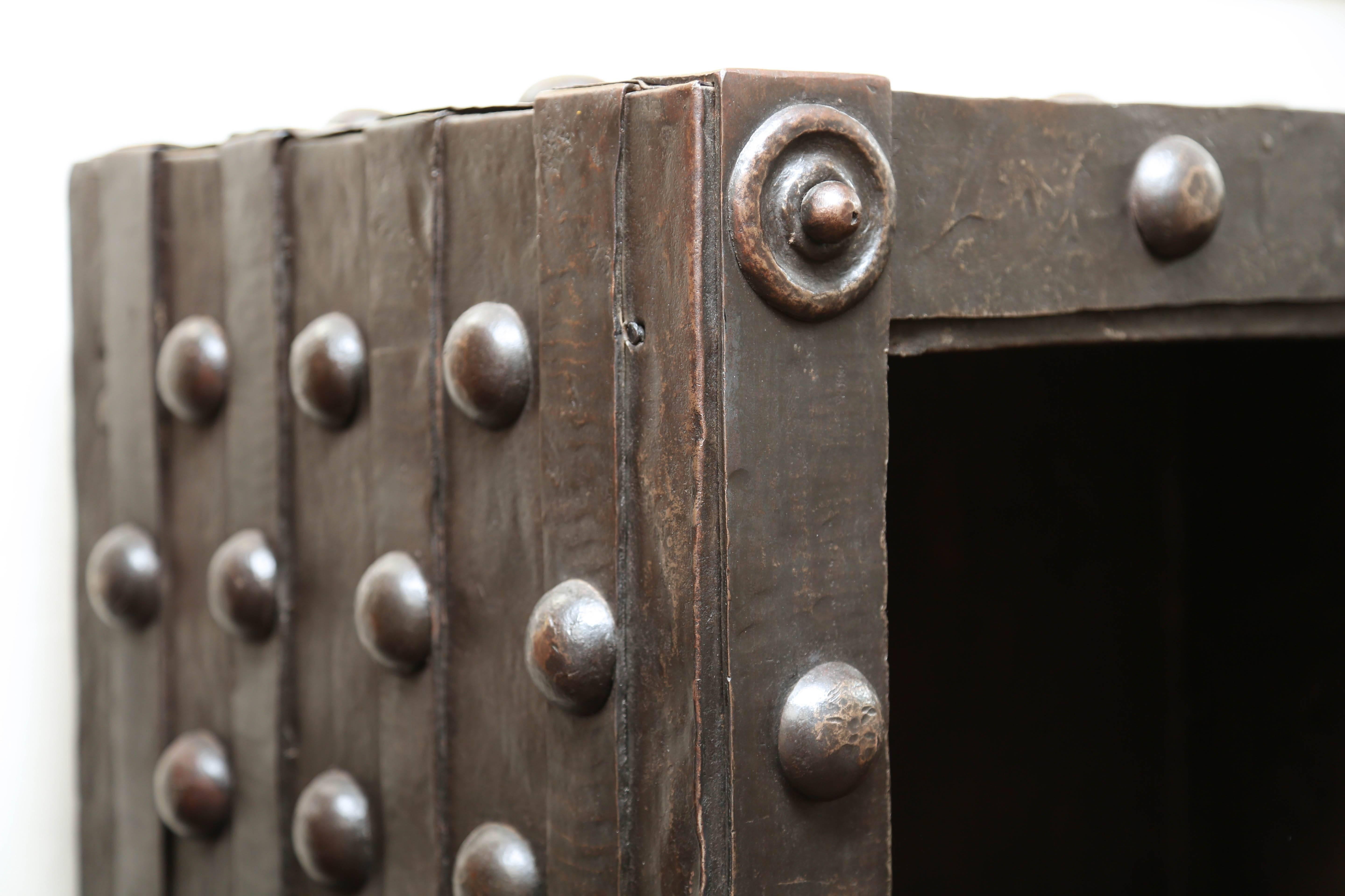 Iron Huge Four Key Hobnail Safe Bologna, Italy, circa 1650s-1690s For Sale