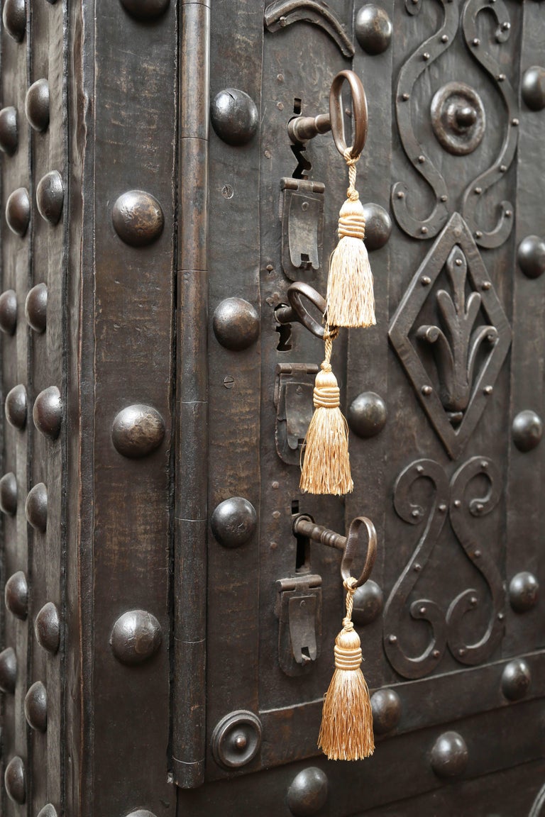 Huge Four Key Hobnail Safe Bologna, Italy, circa 1650s1690s For Sale