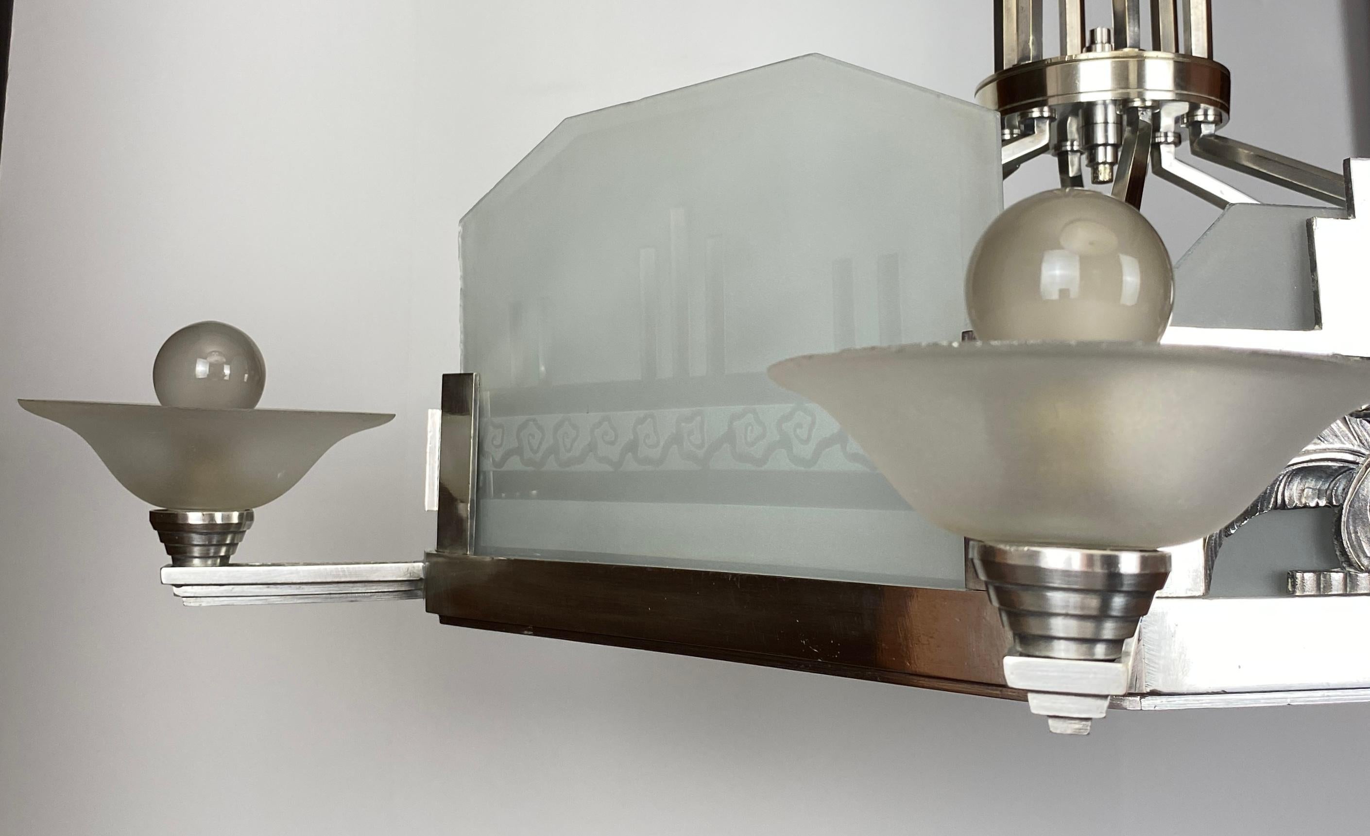 Huge French Art Deco Chandelier by G.M. Boretti for Boretti Of Lyon 5