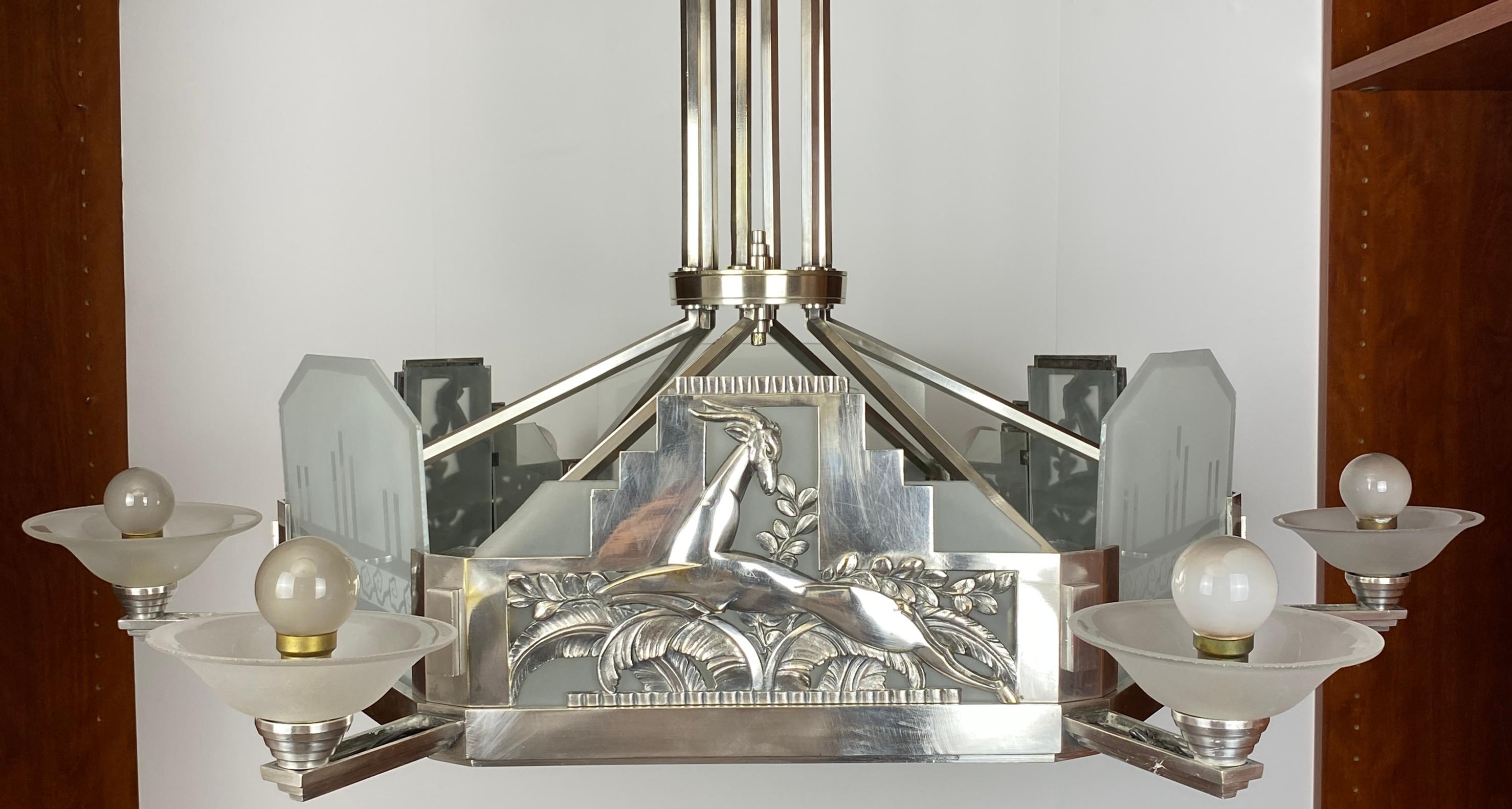 Huge French Art Deco Chandelier by G.M. Boretti for Boretti Of Lyon 6