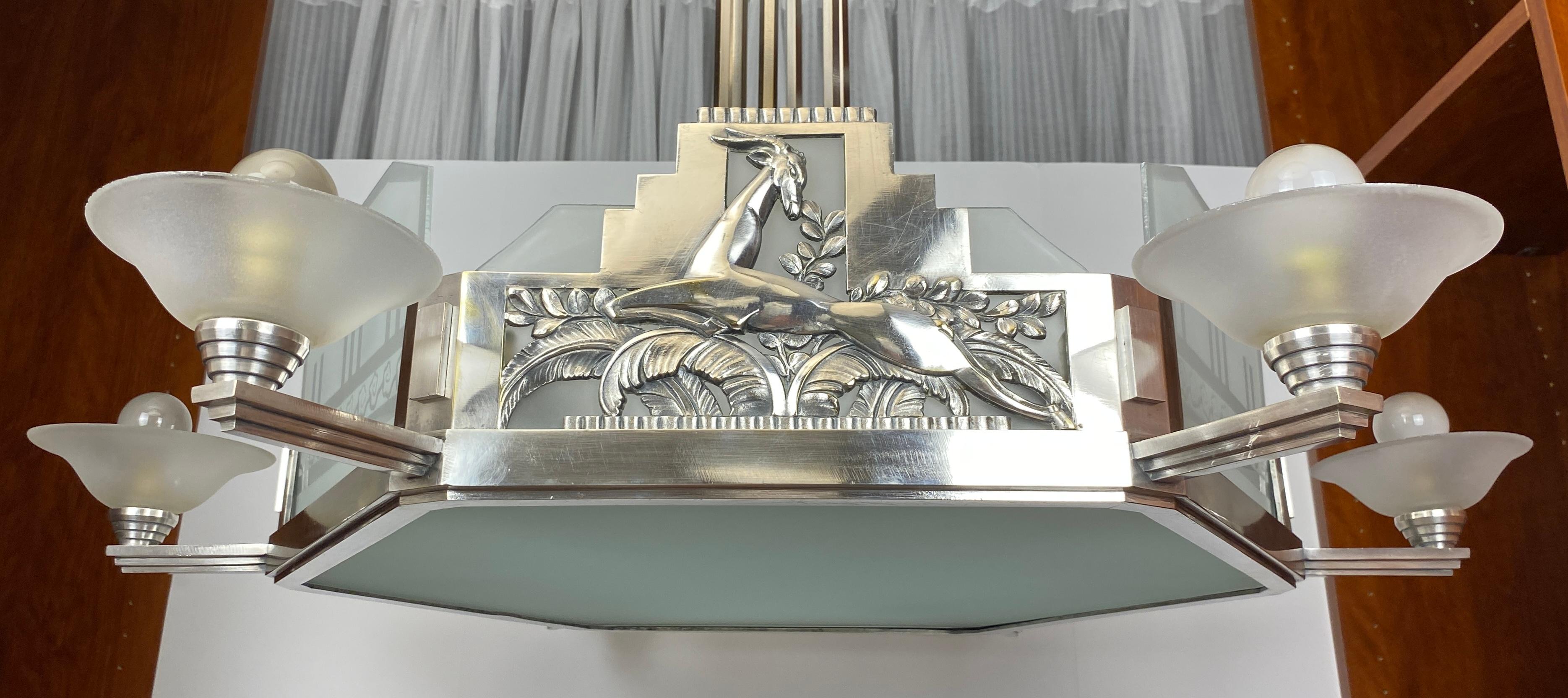 Huge French Art Deco Chandelier by G.M. Boretti for Boretti Of Lyon 7