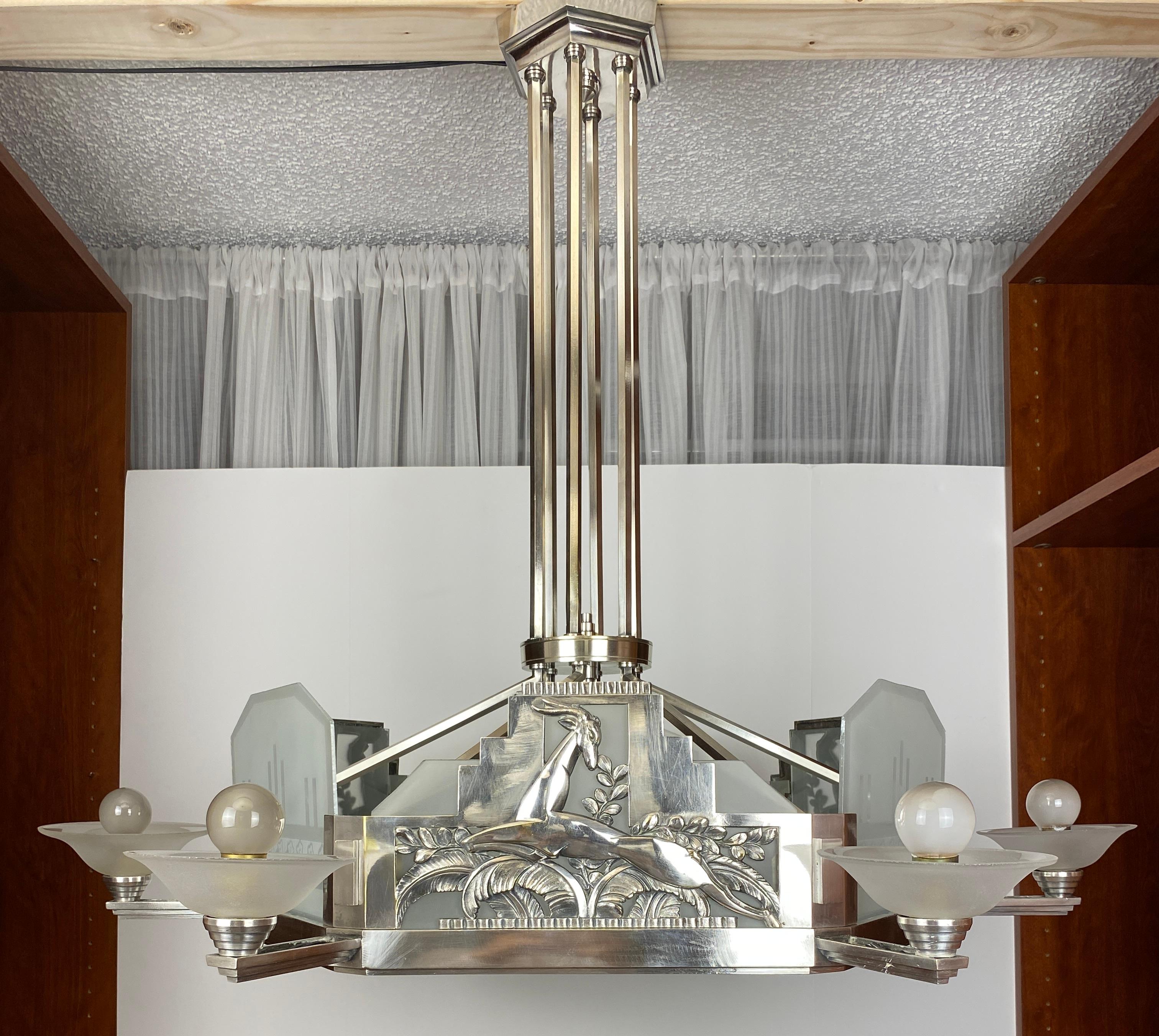 Huge French Art Deco Chandelier by G.M. Boretti for Boretti Of Lyon 8