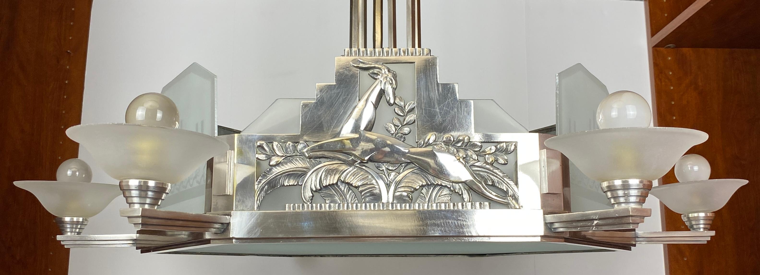 Huge French Art Deco Chandelier by G.M. Boretti for Boretti Of Lyon 9