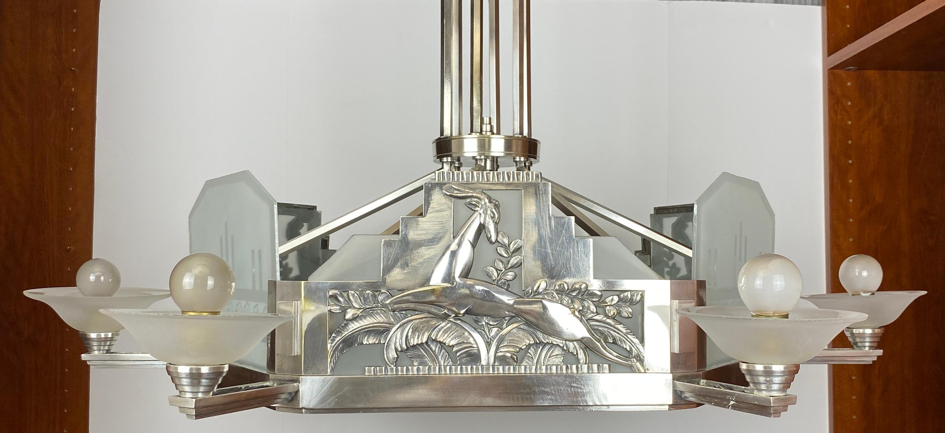 Huge French Art Deco Chandelier by G.M. Boretti for Boretti Of Lyon 10