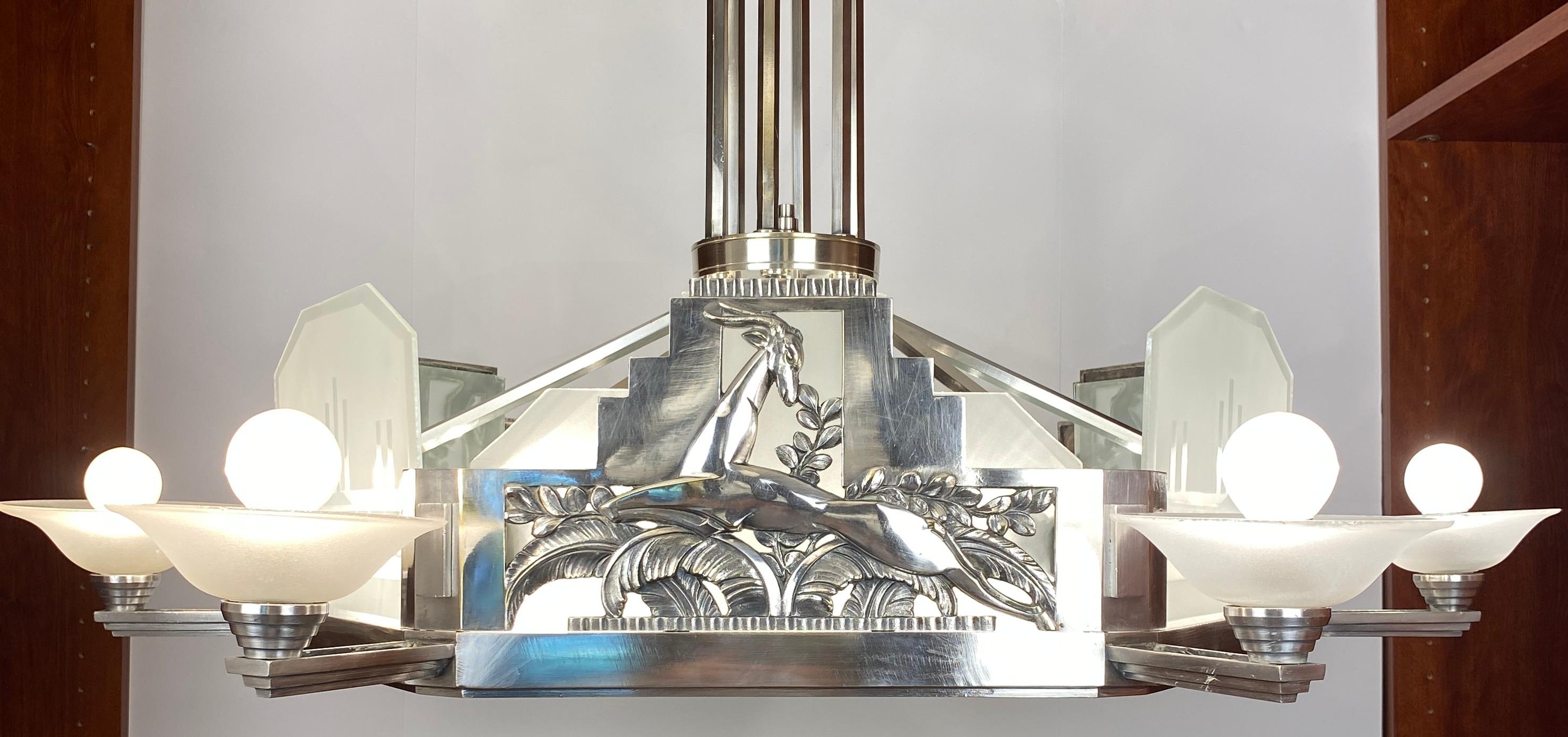 Huge French Art Deco Chandelier by G.M. Boretti for Boretti Of Lyon 12