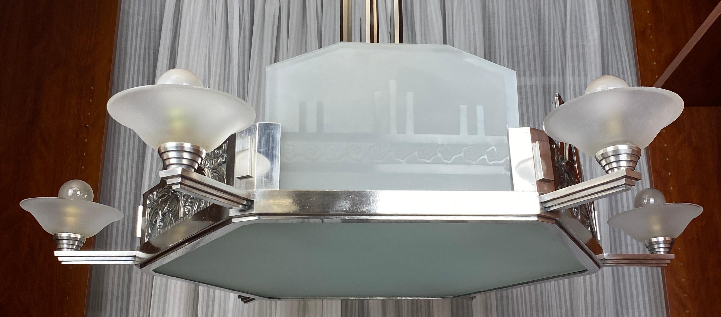 Huge French Art Deco Chandelier by G.M. Boretti for Boretti Of Lyon 13