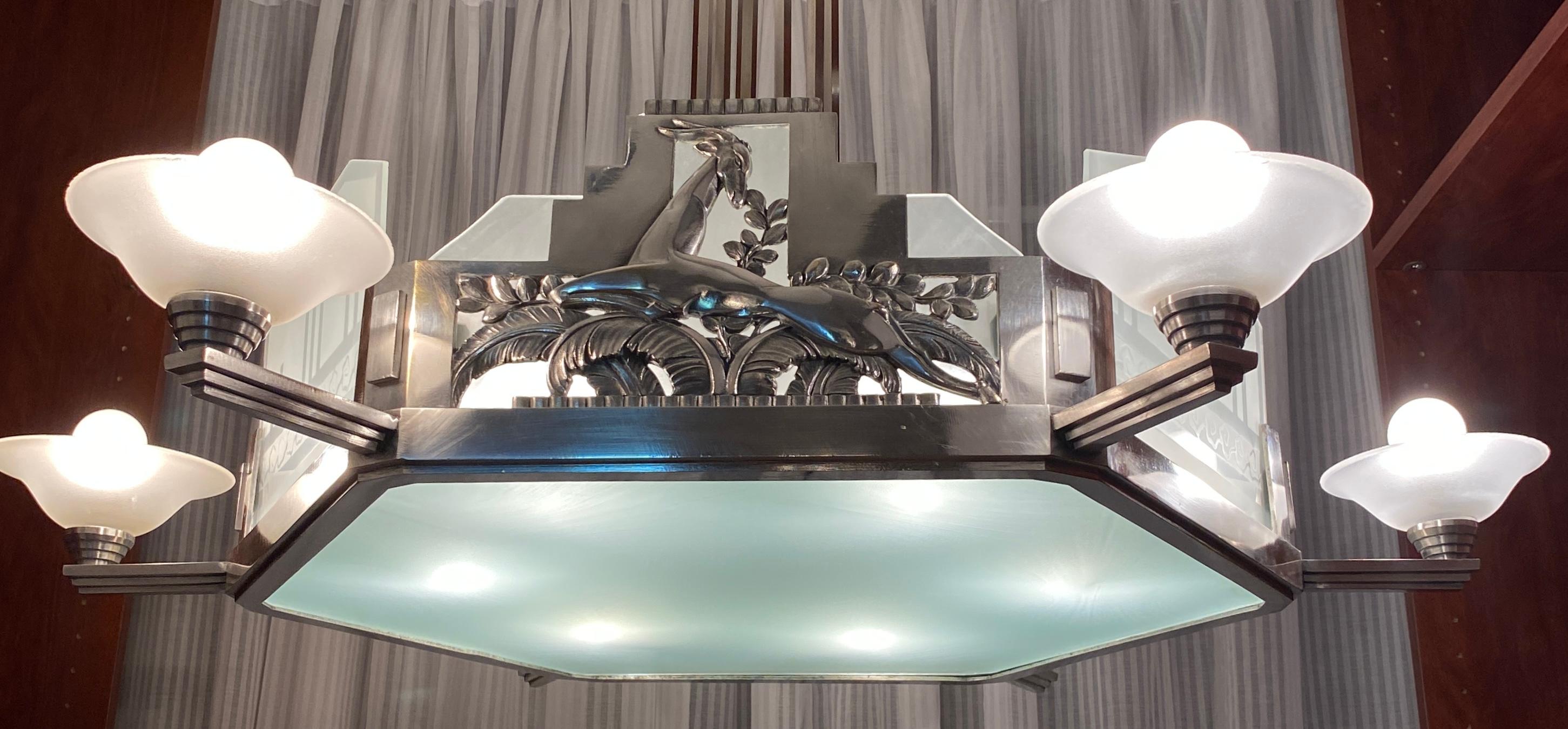 20th Century Huge French Art Deco Chandelier by G.M. Boretti for Boretti Of Lyon