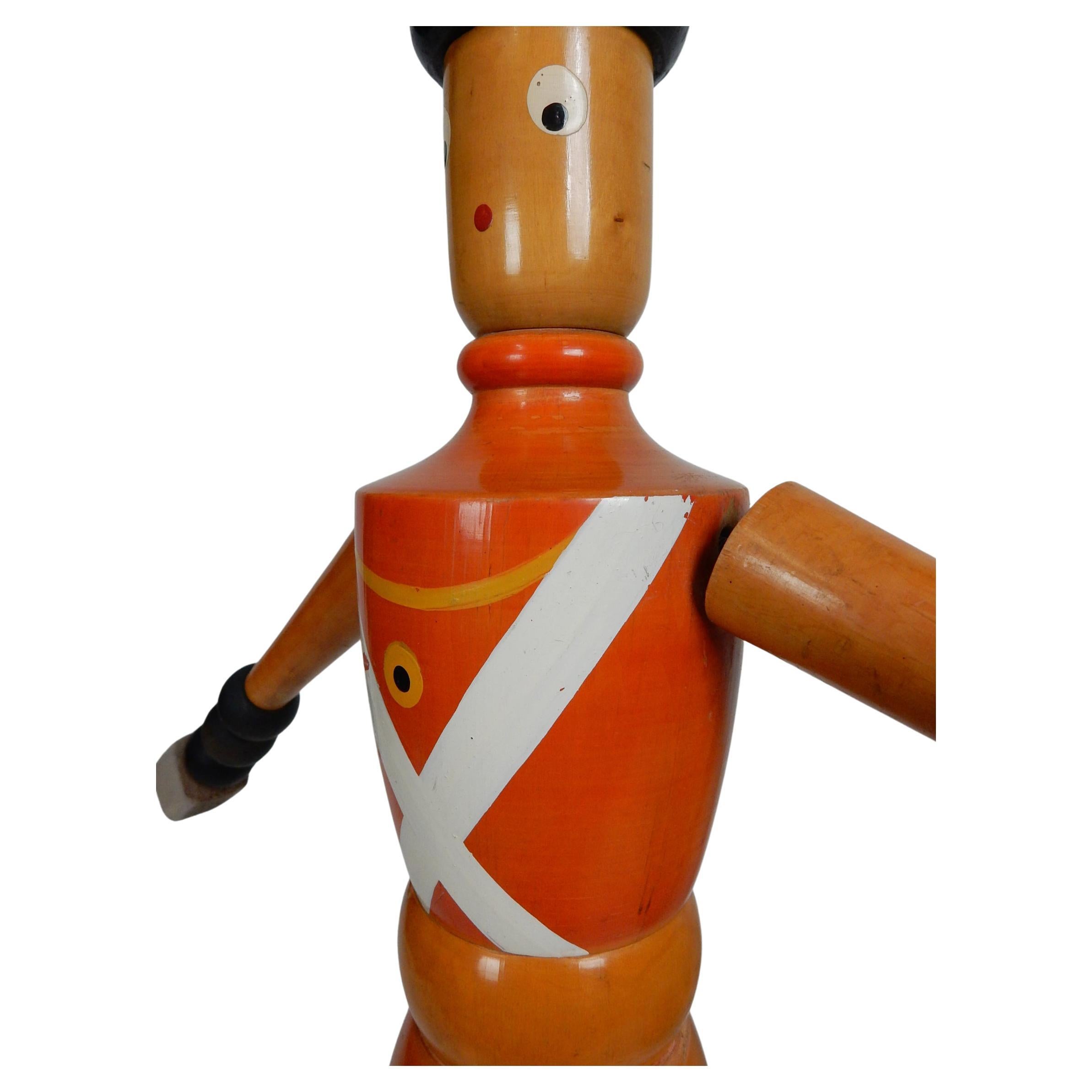 Huge French Art Deco Era Polychrome Toy Soldier Lamp In Good Condition For Sale In Las Vegas, NV