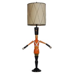 Huge French Art Deco Era Polychrome Toy Soldier Lamp
