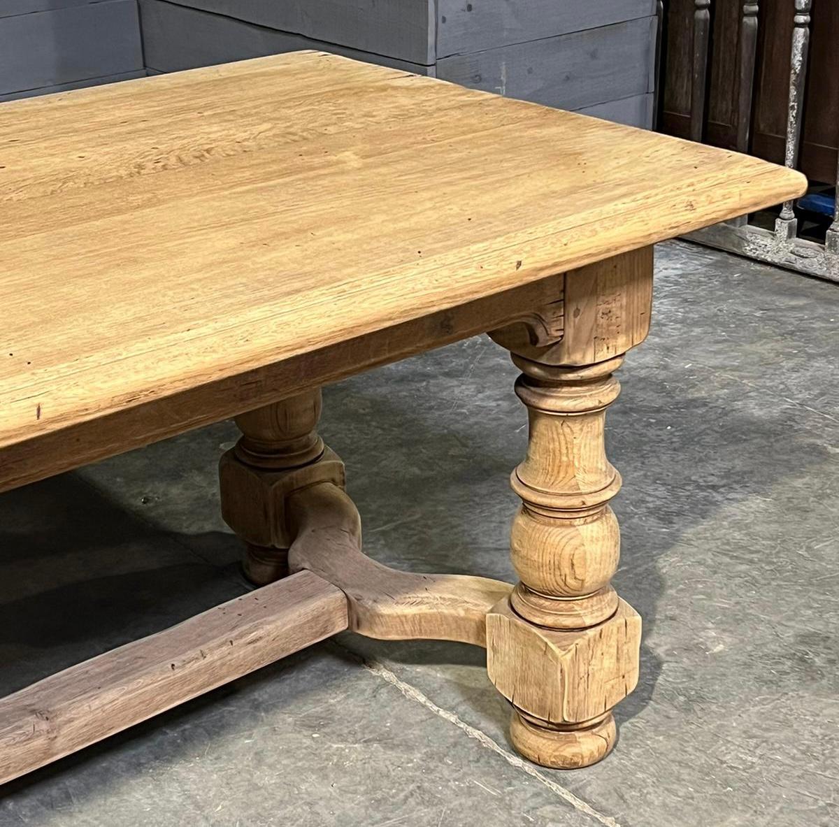 Huge French Bleached Oak Farmhouse Dining Table  For Sale 6