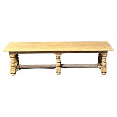 Huge French Bleached Oak Farmhouse Dining Table 