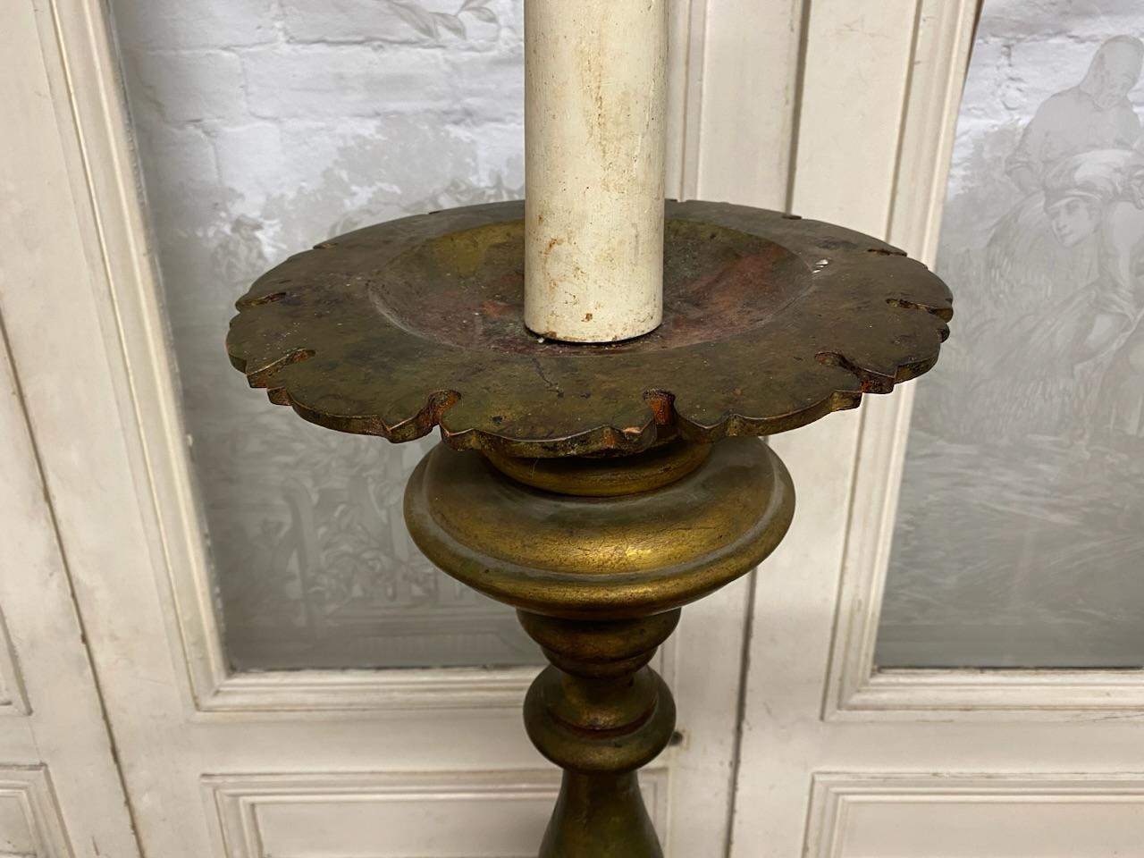 Huge French Church Gilt Candle Stick For Sale 2