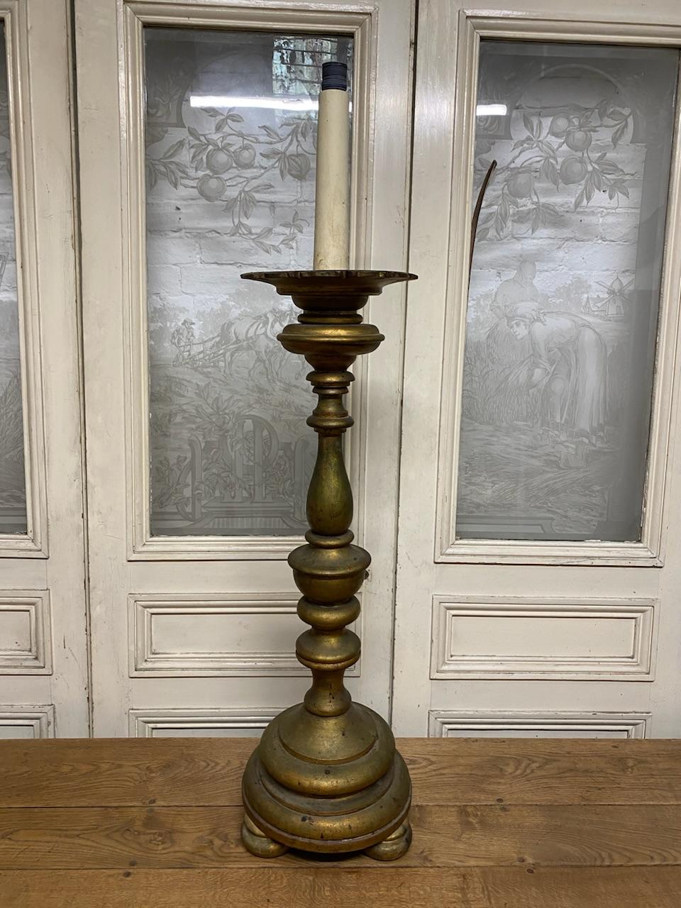 Huge French Church Gilt Candle Stick For Sale 4