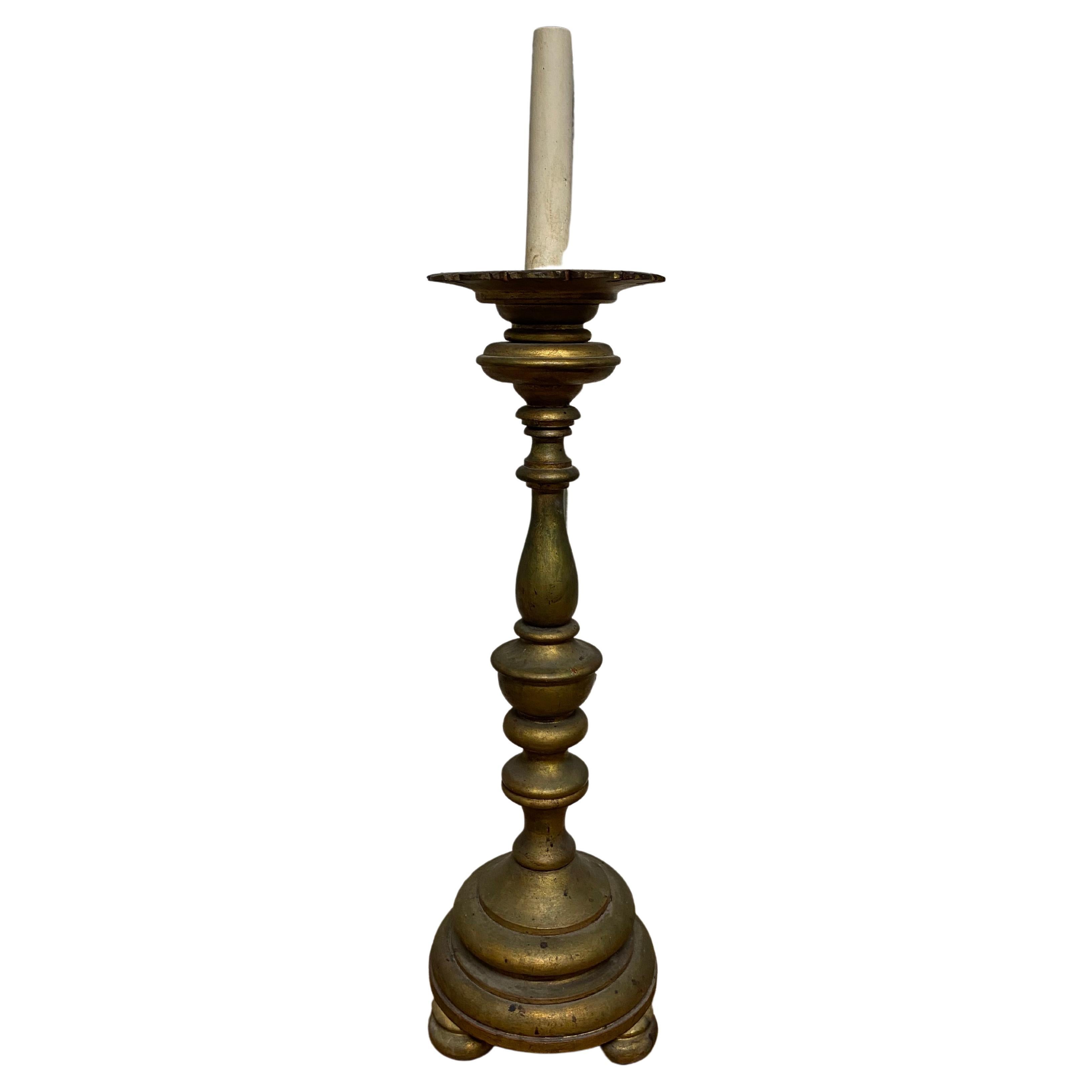 Huge French Church Gilt Candle Stick For Sale