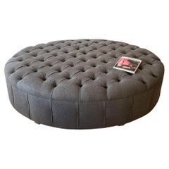 Huge French Circa 1900 Ottoman Upholstered in Bute Fabric