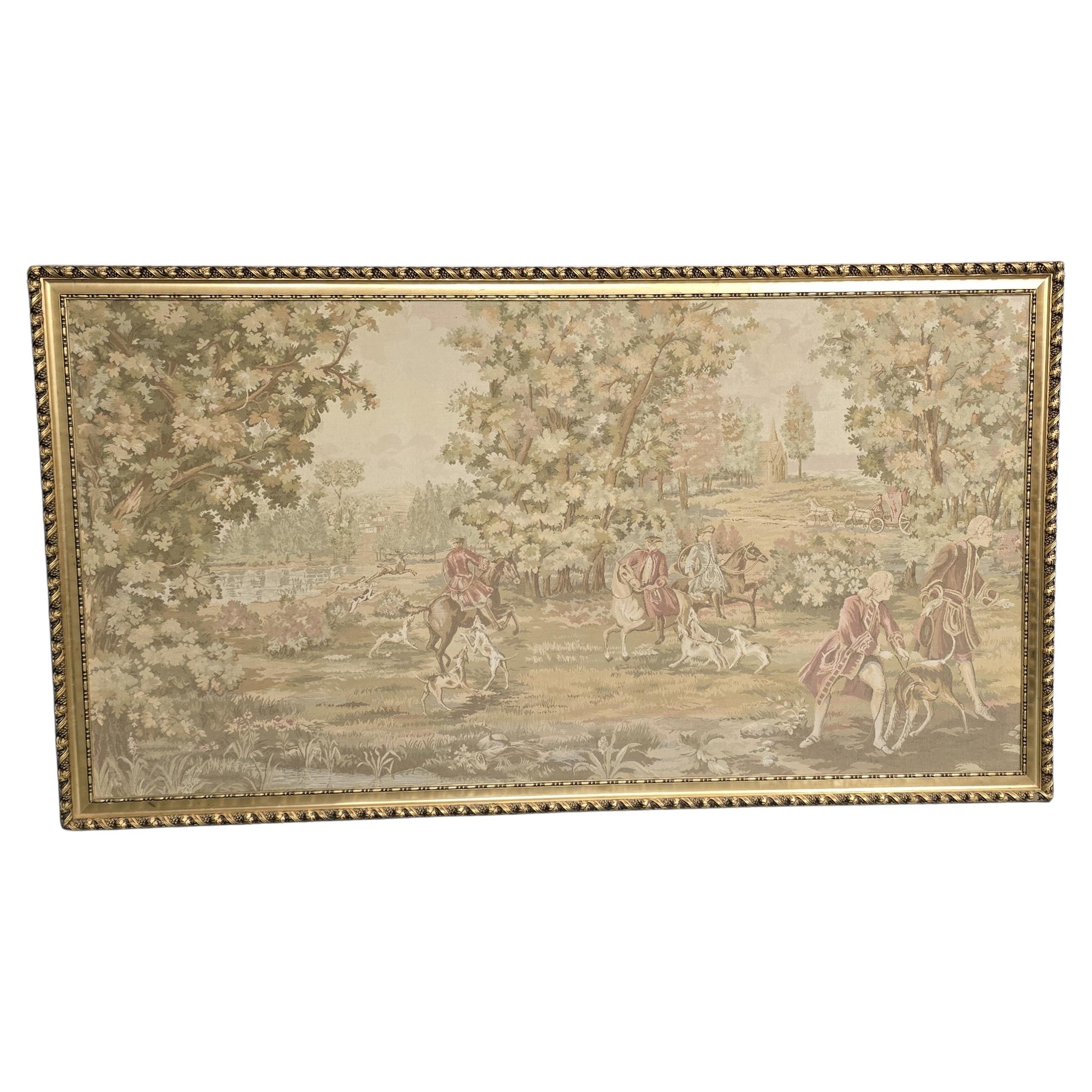 Huge French Framed Tapestry For Sale