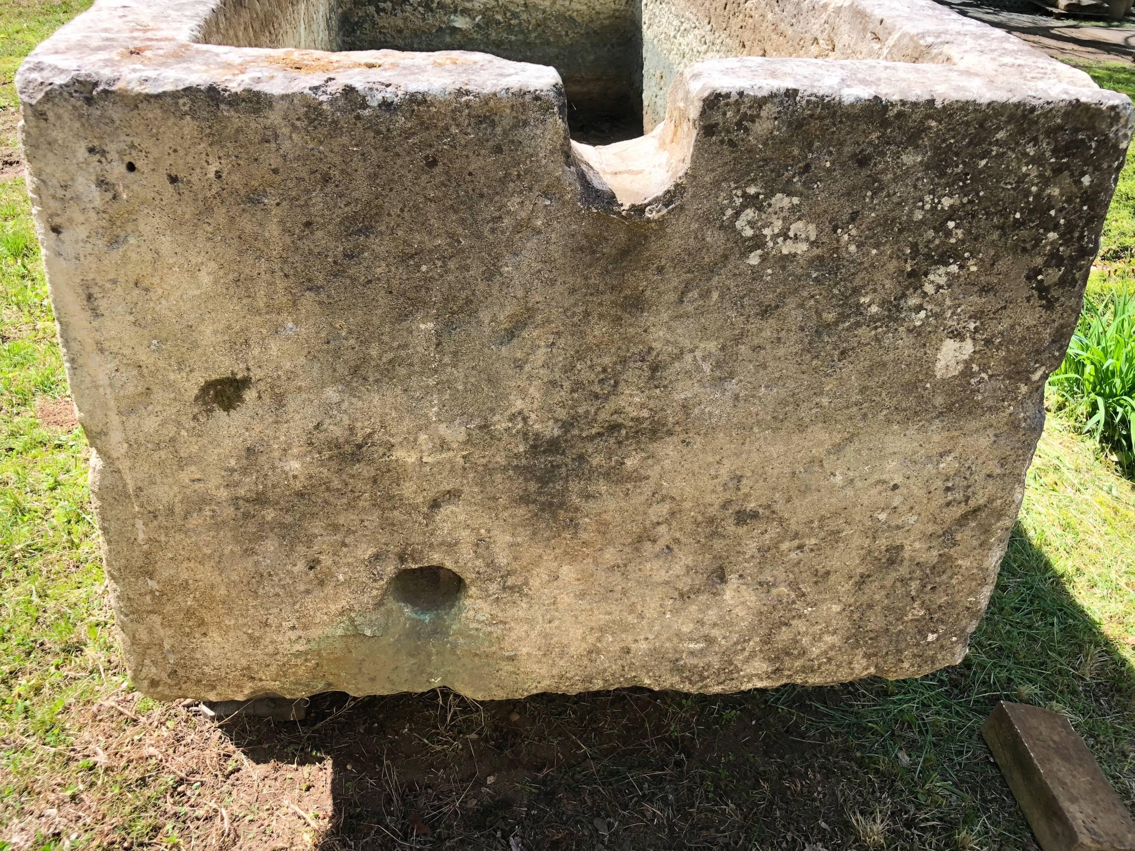 Huge French Hand-Carved Limestone Trough 1