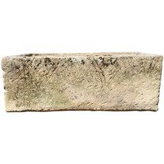 Huge French Hand-Carved Limestone Trough with Residual Ivy Vines