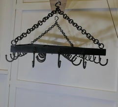 Huge French Iron Pot Hanger, Kitchen Utensil or Game Hanger  A great piece