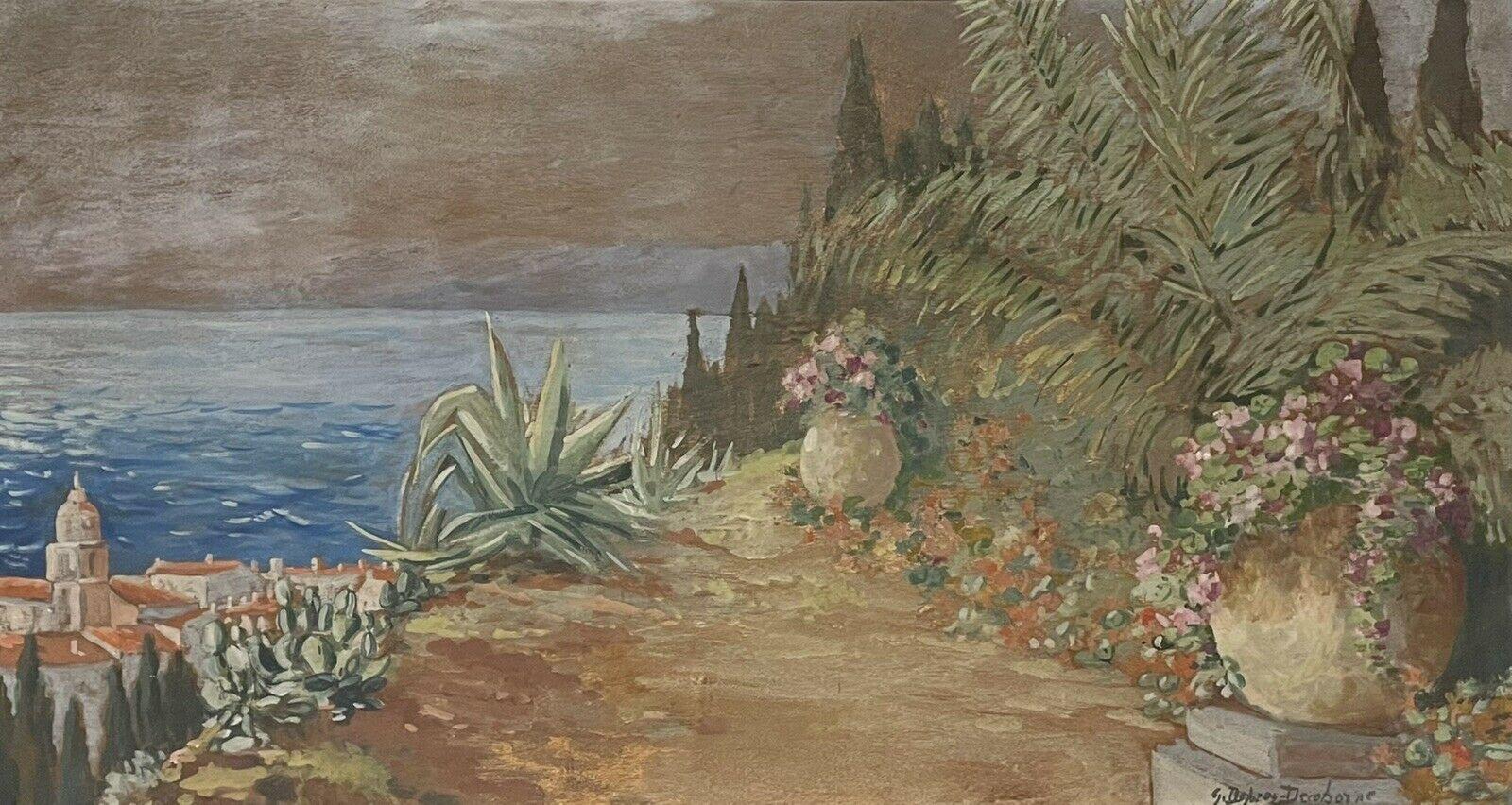 Huge French Oil Landscape Painting - Very Large 20th Century French Impressionist Oil  St. Tropez Coastline Landscape