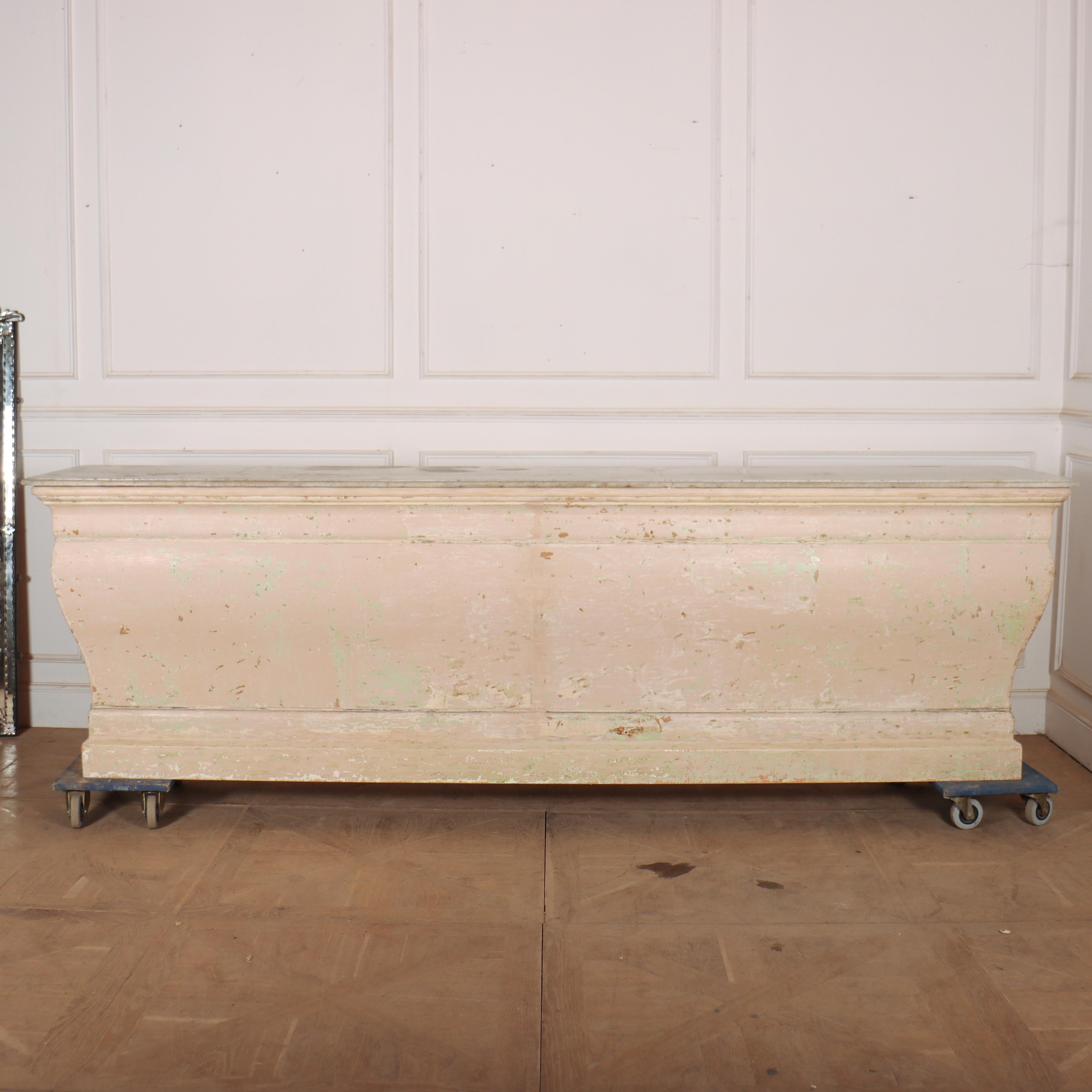 19th Century Huge French Original Painted Shop Counter