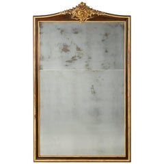 Huge French Rococo Style Mirror of a Grand Scale with Real 24-Karat Gold Trim