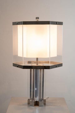 Riesige Gaetano Sciolari Tischlampe aus den 70er Jahren