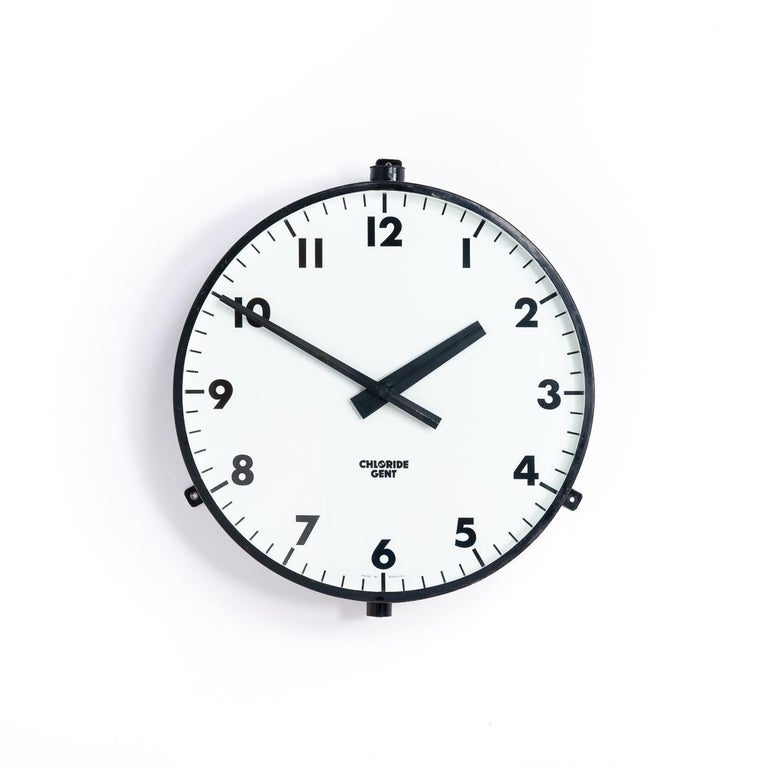 Huge Gent Chloride Vintage Railway Station Wall Clock For Sale at 1stDibs