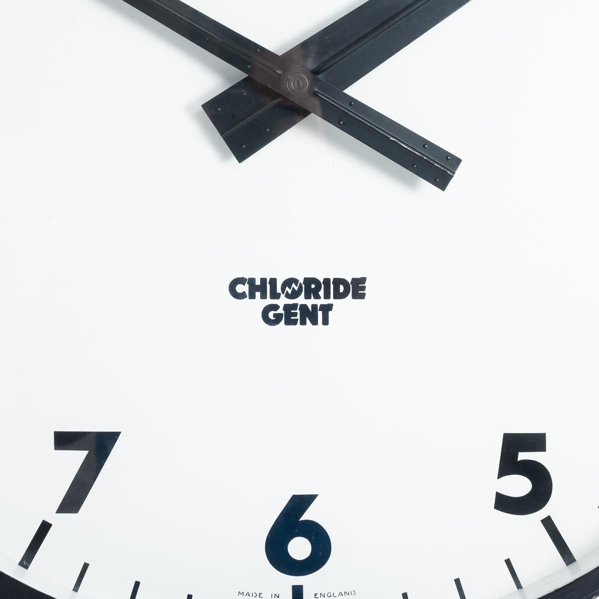 20th Century Huge Gent Chloride Vintage Railway Station Wall Clock