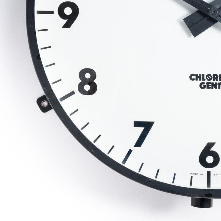 Huge Gent Chloride Vintage Railway Station Wall Clock For Sale at 1stDibs