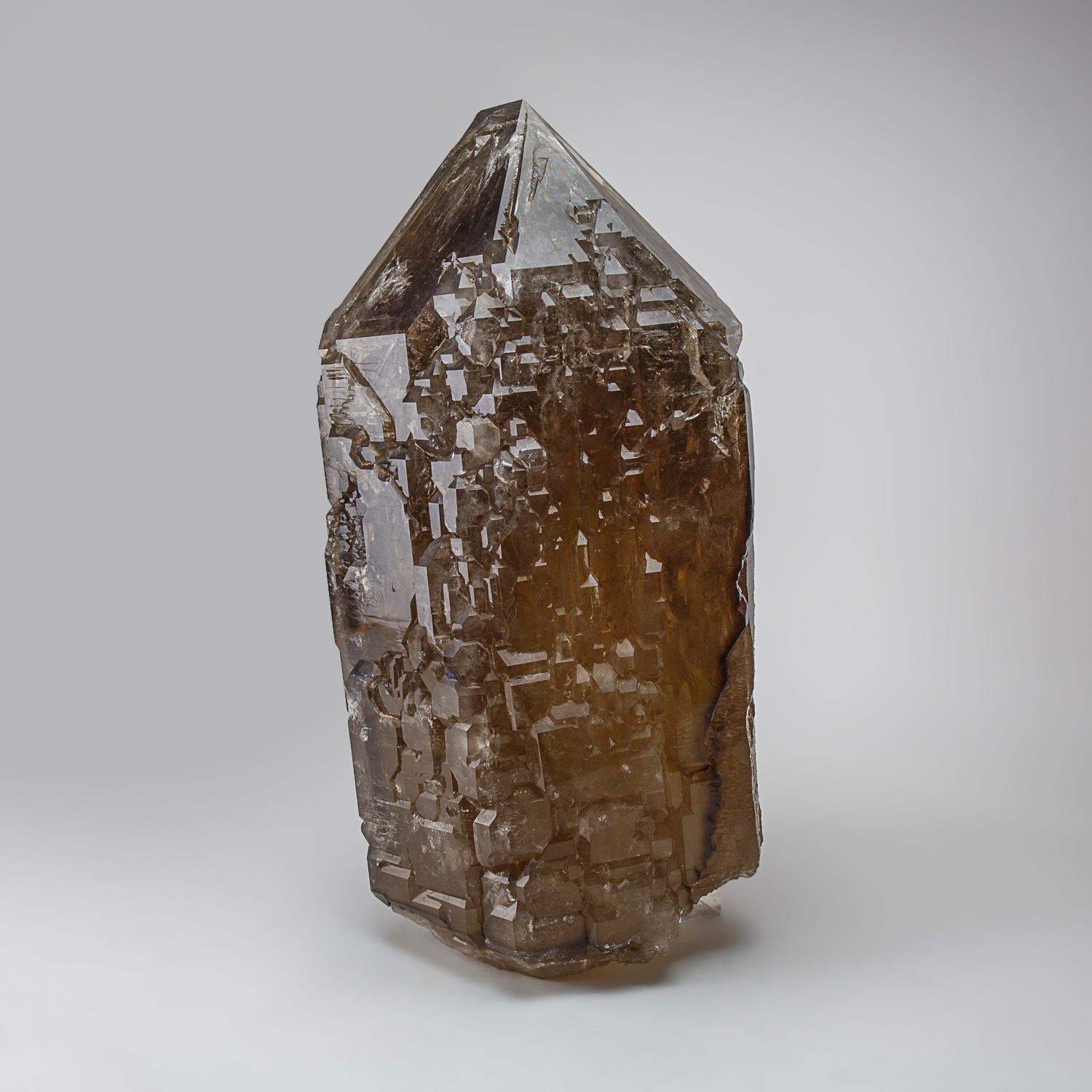 Huge Genuine Cathedral Smoky Quartz Crystal Point From Brazil (81 lbs) In New Condition For Sale In New York, NY