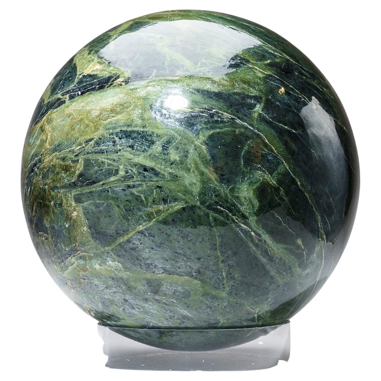 Énorme sphère de jade néphrite véritable polie du Pakistan, '65 Lbs'.