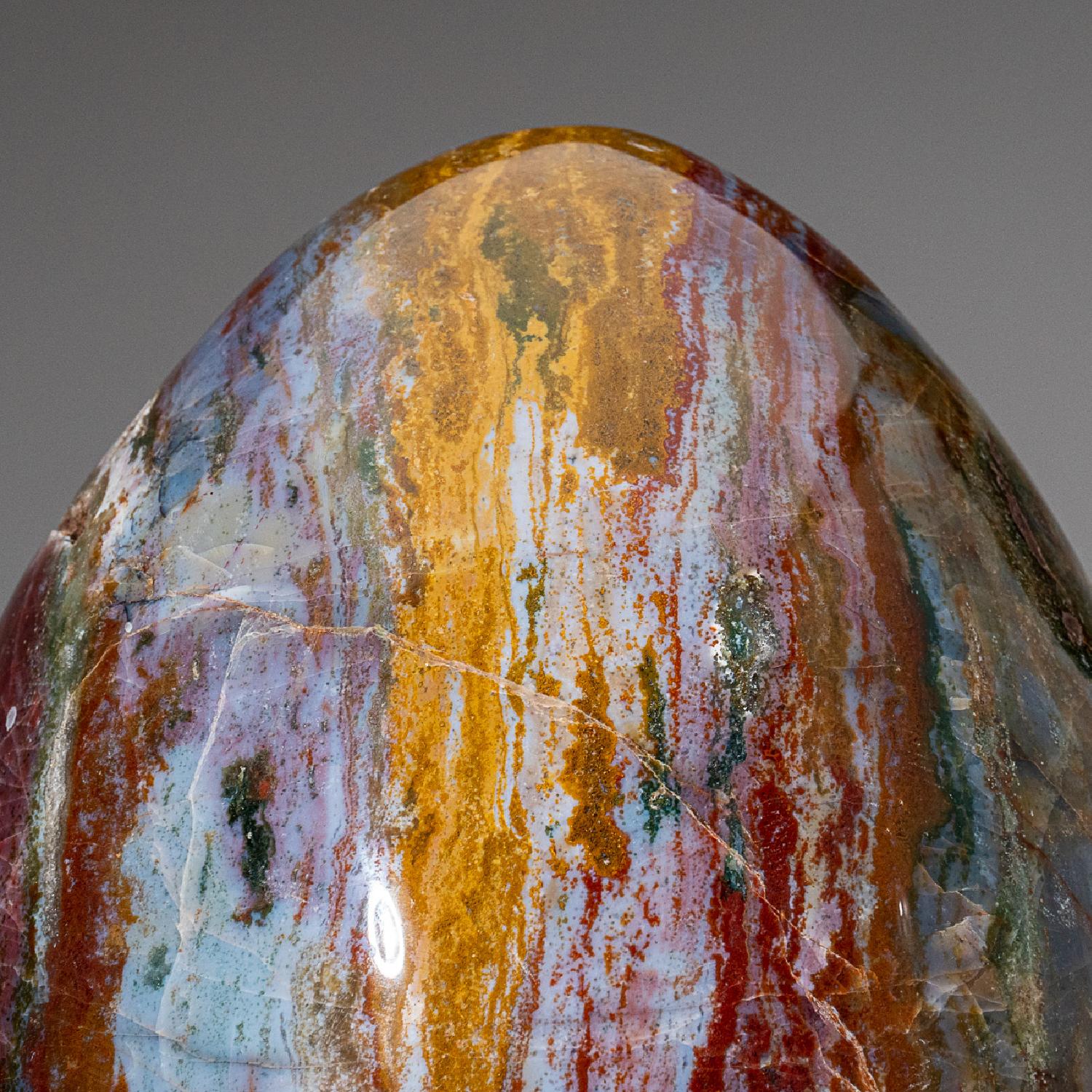 Huge Genuine Polished Ocean Jasper Egg from Madagascar '48 Lbs' In New Condition For Sale In New York, NY