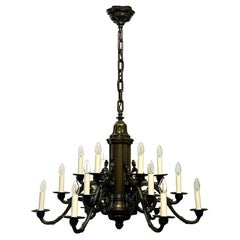 Huge German Art Nouveau  Bronze Chandelier, circa 1900s